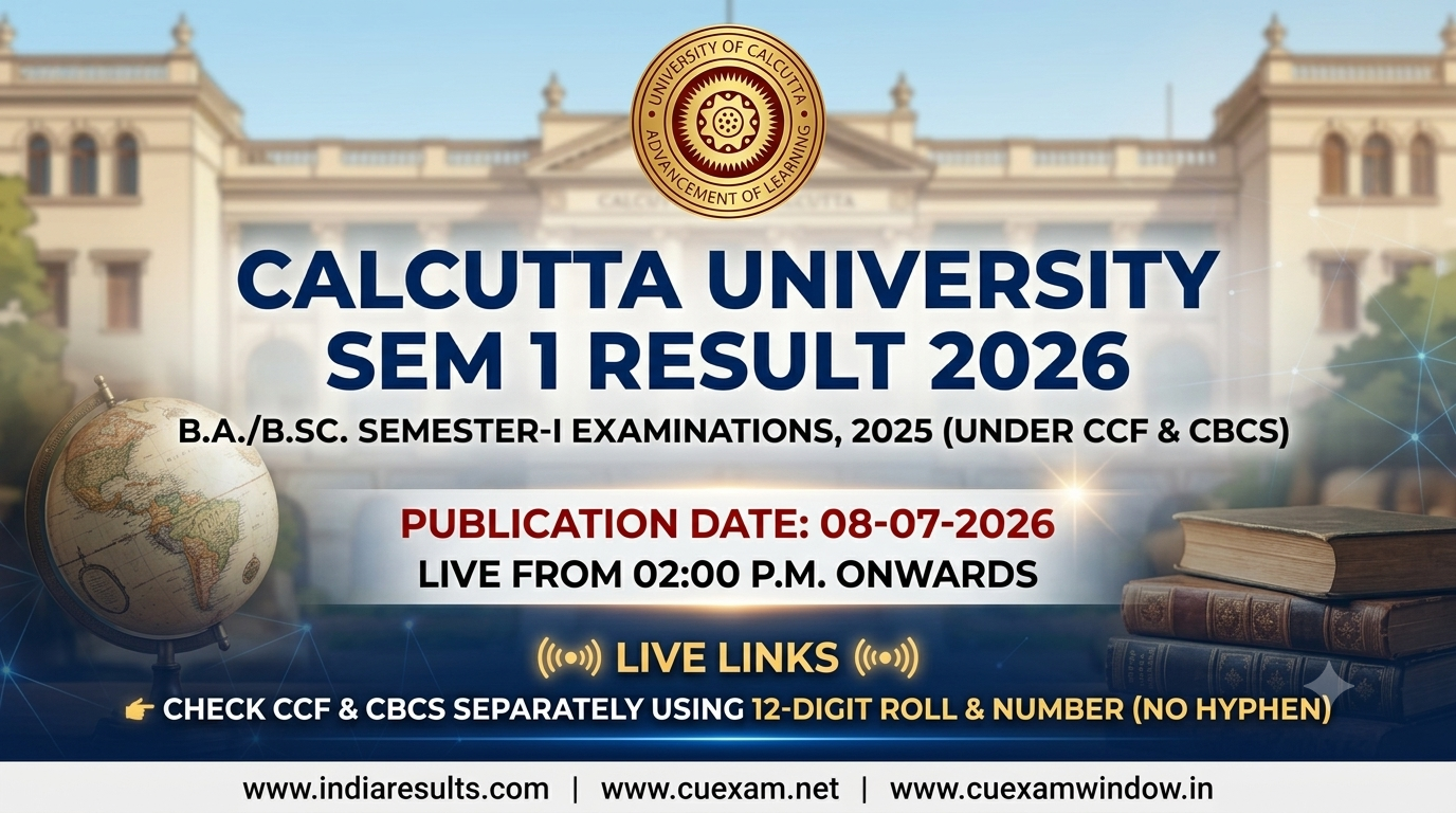 Calcutta University Sem 1 Result 2026 (Live Links): Check B.A./B.Sc. CCF & CBCS