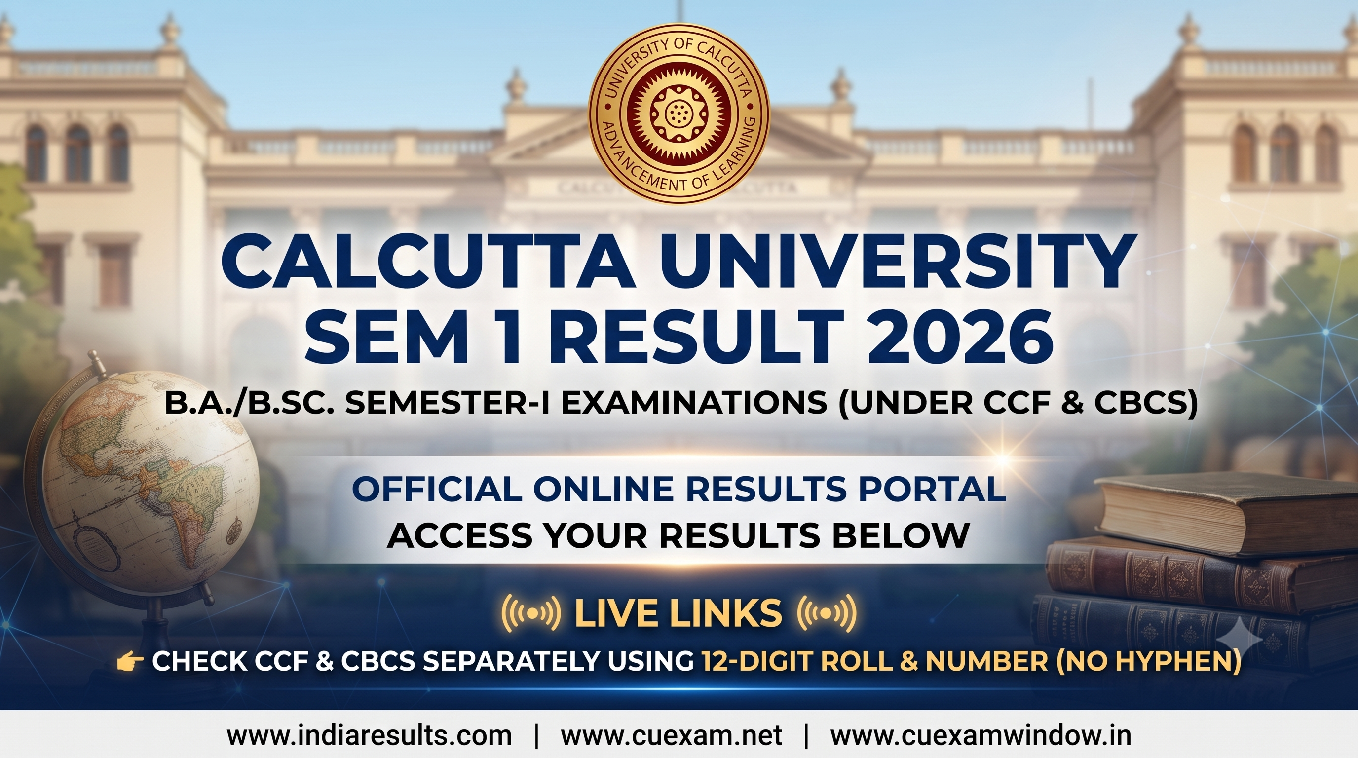 Calcutta University B.Com Sem 1 Result 2026: Live Links