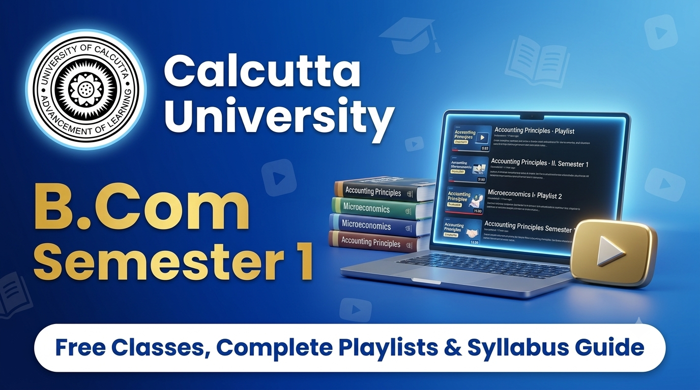 Calcutta University BCom Semester 1: Free Classes, Notes & Complete Playlists