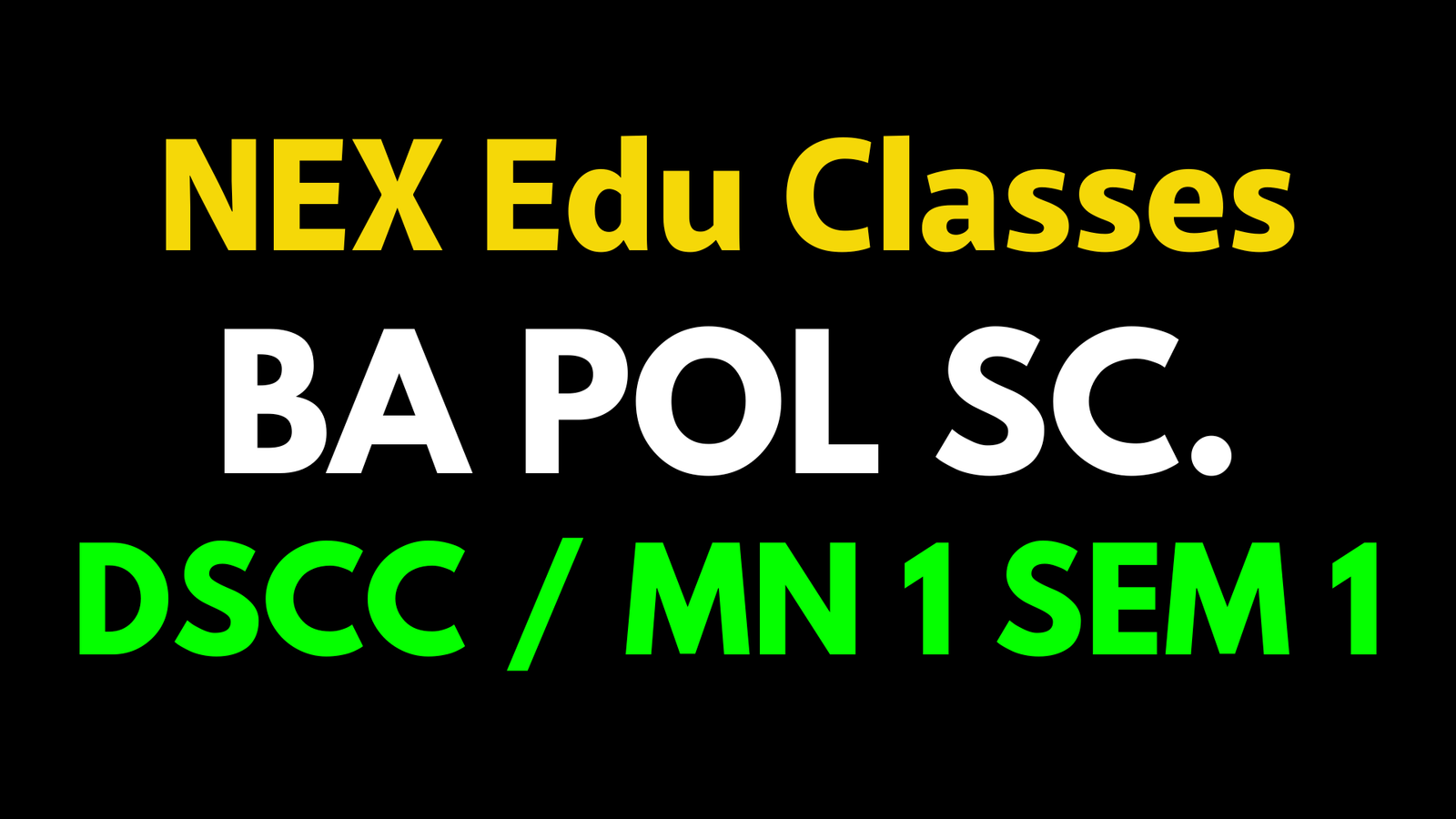 DSCC / MN 1 BA Pol Sc. Sem 1