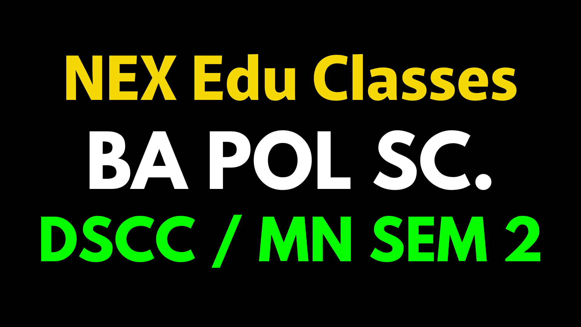 DSCC / MN BA Pol Sc. Sem 2
