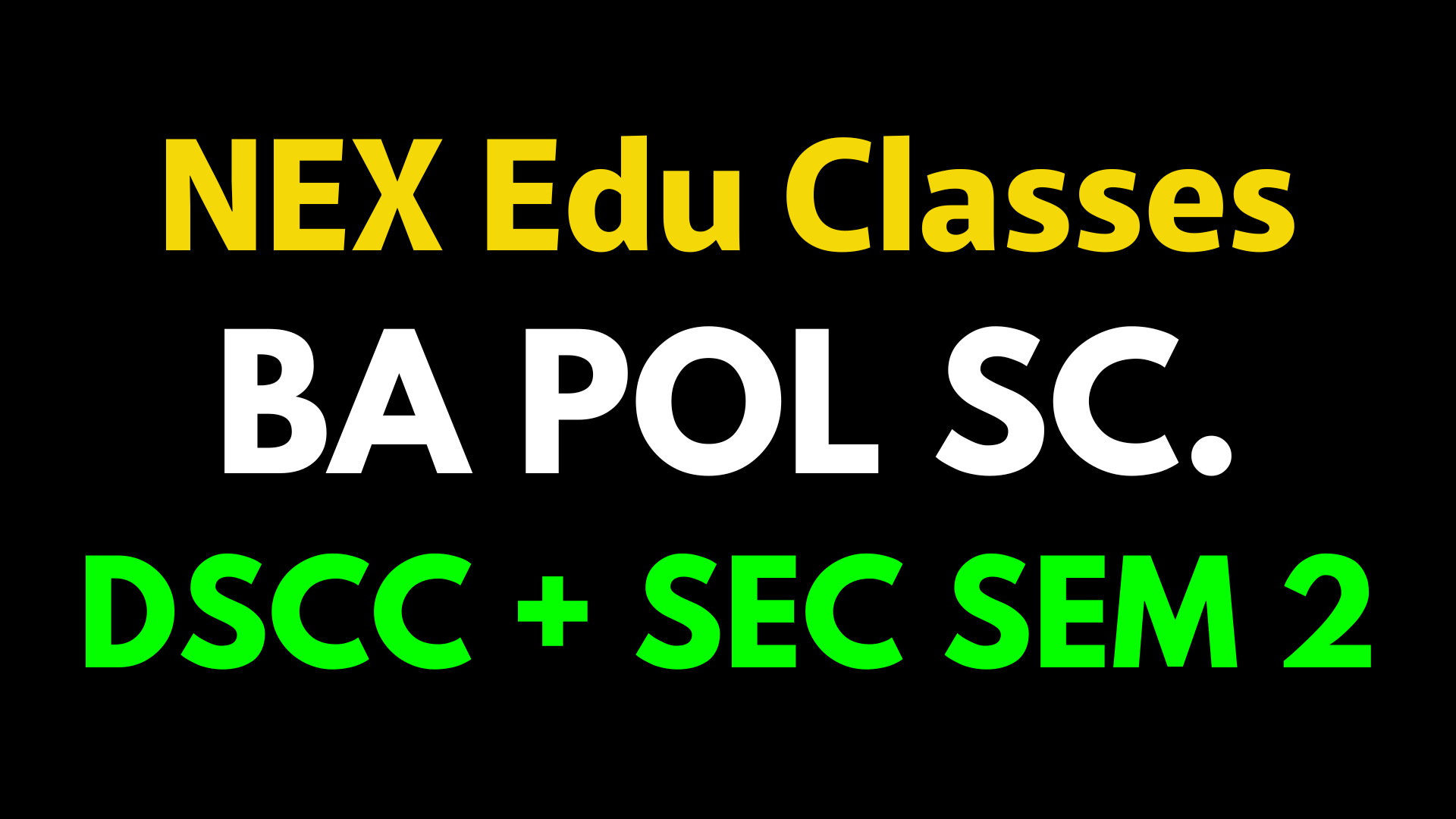 DSCC + SEC BA Pol Sc. Sem 2